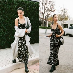 Urban Outfitters Andorra Ruffle Hem Slip Dress